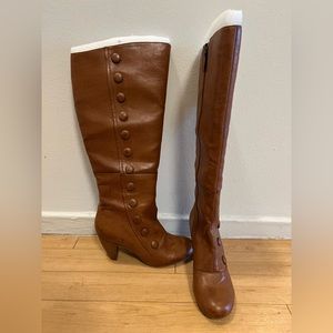 Crown Vintage Wide Calf Boots- Cognac